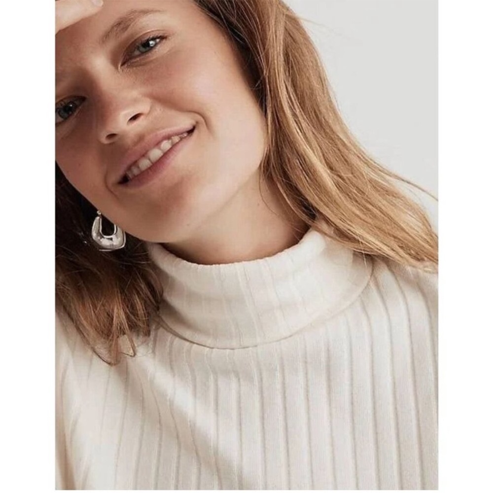 Madewell relaxed high low rib turtleneck size Small - Picture 3 of 7